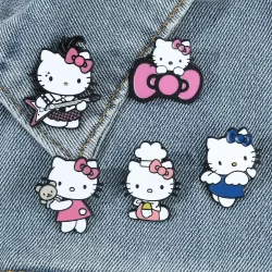 Hello Kitty Série Liga Anime Broche Pin Estudante Broches Para Mochila