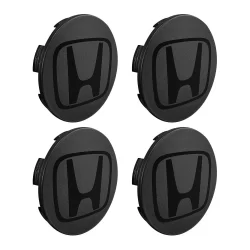 Kit Calotinha 69mm Centro de Roda Honda New Civic Cor Grafite Emblema Preto
