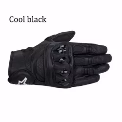 Alpinestars Celer Luvas De Couro Profissional Motocicleta Corrida Proteção De Fibra De Carbono Dedo Cheio Rua Tela Toque