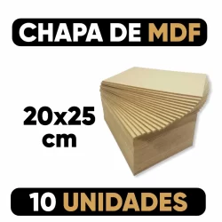 Chapa Mdf 3mm Placa Decoração 10 UNIDADES - 20X25cm