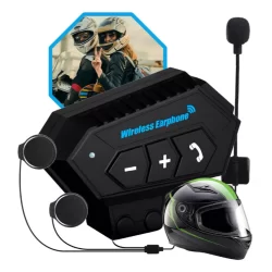 Fone Intercomunicador Bluetooth para Capacete de Moto Hard Mic Android iOS