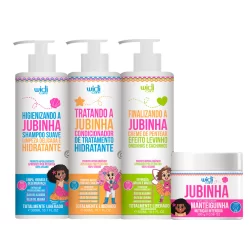 Kit Infantil Jubinha Shampoo, Condicionador, Creme Levinho, Manteiguinha Widi Care