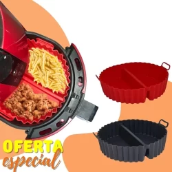Forma De Silicone Para Air Fryer Grossa 23x5x18CM Com Divisória Antiaderente Top Útil Resistente