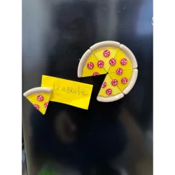 Imã De Geladeira Pizza 6 Fatias Divertida