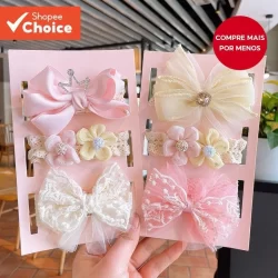 3Pcs/Set Baby Girl Headbands Alongamento Da Banda De Cabelo Coroa Recém-Nascido Princesa Bowknot Headband Acessórios