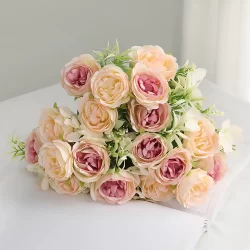 3 Peças Corrente Artificiais Buque Flores Para Vasos e a Mesa de Jantar Branco E1005