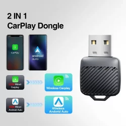 2 Em 1 Mini Dongle CarPlay Sem Fio Para Adaptador De Rádio De Carro OEM Com Android Auto TypeC USB Plug and Play