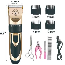 Kit Máquina Para Tosar Pet + Tesoura + Pente + Lixa Máquina Profissional Para Cachorro & Gato opções kit 7 e kit 11