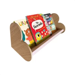 Nicho Organizador porta livro de mesa infantil coração rosa cinza