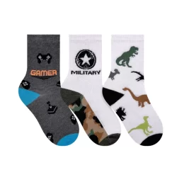 Kit 3 Pares Meias Selene Infantil Menino Cano Médio Algodão