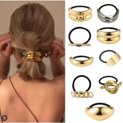 ANA1108 Elástico para Cabelo Metal Dourado/Prata Liga de cabelo/acessórios de cabelo