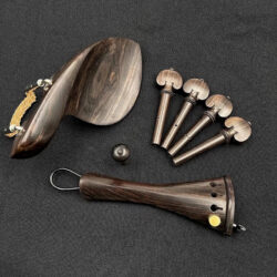 1 conjunto de acessórios de madeira de ébano natural para violino 4/4 de alta qualidade, peças, acessórios, corda, pinos