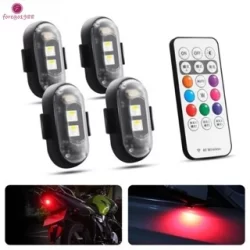 RE 7 Cores Controle Remoto Sem Fio Luz De Advertência Geral Acessórios Autreotivos Luzes De Segurança Universal Para Motocicletas USB