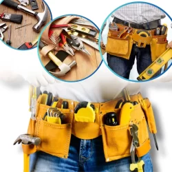 Arriata Cartucheira Cinto Carpinteiro Marceneiro 11 Bolsos Carrega Ferramentas Cintura Organizador Eletricista Mecânico