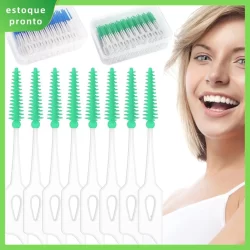 160 Pçs Escova Interdental Palito De Silicone Macio Picaretas Dental Ferramenta Limpeza Reutilizável SHOPSKC7579