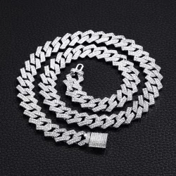Corrente Cravejada Ice Colar de Homens Hip Hop Colar de Diamante Cadeia Cubana Cadeia Homens Rhinestone Bracelet Colar