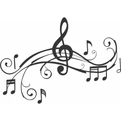 Adesivo De Parede Decorativo Música Notas Musicais Som