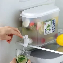 3.5L Suqueira Plastica com tampa para Geladeira Com torneira capacidade 3,5litros para agua saborizada