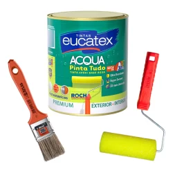 Kit Tinta Epoxi para Azulejo 900ml Branca + Rolo + Pincel