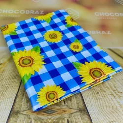 10 Toalhas  P/ Festa junina Xadrez GIRASSOL  AZUL 78x78 INOVE