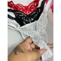 Kit 3 Calcinhas Borboleta VERMELHA PRETA BRANCA Fio Dental Sexy Regulagem Sensual Lingerie Feminina