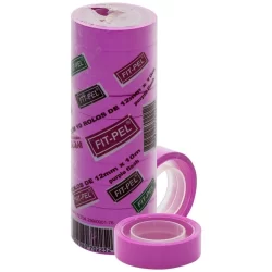 FITA ADESIVA COLORIDA ESCOLAR COR ROXO LILAS 12X10M KIT 10 UNIDADES - FIT PEL
