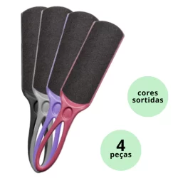 Kit 4 Lixa Para Pés Pedicure Anatômica Curva Dupla Face Profissional Elloplas