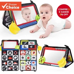 Bebê Barriga Tempo Brinquedos Espelho De Chão Sensorial Preto E Branco Alto Contraste Cedo Educacional Pendurado Brinque