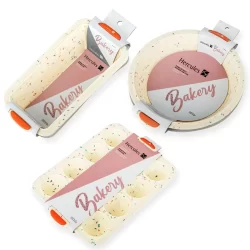 3 Formas de Silicone Assadeira para Cozinha Confeitaria Hercules Bakery sem Furo Assar no Forno Convencional ou Elétrico