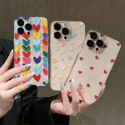 Capa Para Samsung Galaxy A54 A55 A35 A14 A34 A25 A24 A15 A52 A53 A52S A72 A73 M23 M54 5G A03 Core De Celular Flexível TPU Amor Coração Lente Proteção Novo Design