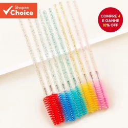 10pcs Conjunto Esterilizado de Escova de Cílios Multicolor Cristal Transparente Venda Direta