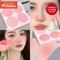 Paleta De Blush De 4 Cores | Tons Rosa Fosco Suave Aparência Natural Para Estudantes E Iniciantes Em Maquiagem