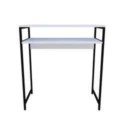 Mesinha De Manicure Padrão Industrial Metal Preto MDF Branco