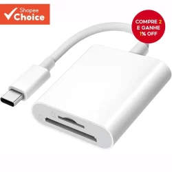 Leitor De Cartão SD TF OTG Duplo Tipo C Com Hub USB
