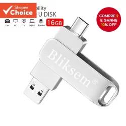Driver de Memória Flash Tipo C 16GB OTG à Própia d'Água para Smartphone, Computador e Alto-falante