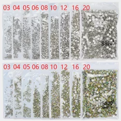 1440pç Strass Cristal Arte Unha Decoração Nail Art Cor AB FURTA Transparente