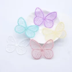 Aplique Borboleta 20 Pcs 46x39mm Patches Bordados De Malha Borboleta Requintado Para DIY Acessórios