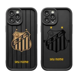 Capinha celular personalizada Santos distintivo iPhone 11 12 13 xr xs max 14 15 16 pro max 14 15 plus capa silicone