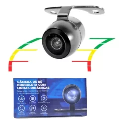 Câmera Estacionamento Borboleta 2x1 C Linhas Dinâmicas-Visão Noturna Prova D'agua