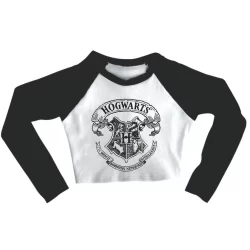 Cropped Raglan inverno Feminino Tumblr blogueira  harry hogwarts  feminina manga longa