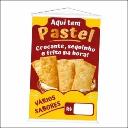 Lindo Banner Venda de Pastel produzido em Lona. Cartaz Propaganda Vende-se para comércio lanchonetes barraquinhas e rest