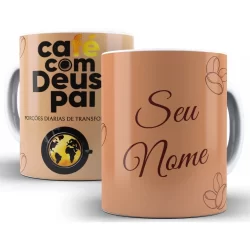Caneca Café com Deus Pai Com Nome Modelos Diversos Cristã Evangélico - 325ml Oferta