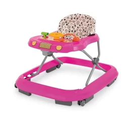 Andador Safari II Infantil Primeiros Passos Brinquedo Disquinho Regulável Até 12Kg Tutti Baby Rosa