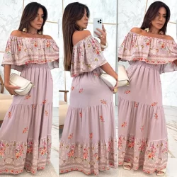Vestido Ciganinha Longo Moda Elegante Coleção Outono Inverno