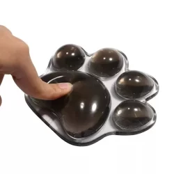 Apoio de Pulso Ergonômico em Gel Transparente Formato de Patinha Fofo, para Mouse, Ideal para Escritório e Jogos