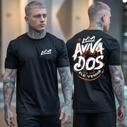 Camiseta Masculina Algodão Avivados Jesus Cristo Ele Vive Ate Que Ele Venha Camisa