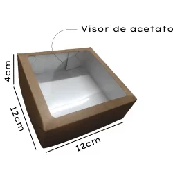 100 Caixas com visor 12x12x4 para 9 doces brigadeiros