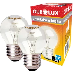 Kit 2 Lampadas Geladeira/Fogao P45 Clara 40W 127V E27 2700k