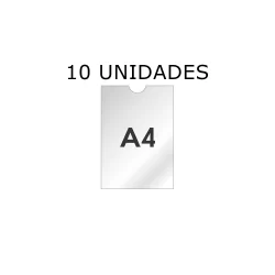 Kit com 10 Display Expositor Suporte Acrilico tamanho A4 de parede ou porta com fita dupla face