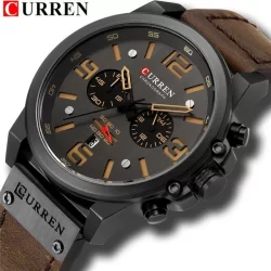 Curren Top Marca De Luxo Militar Dos Homens De Couro À Prova D 'Água Esportes Cronógrafo De Quartzo Relógio Data Moda Casual 8314xa